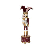 Decoris Pinewood Nutcracker with Joker Hat and Music Box 30cm - Maroon